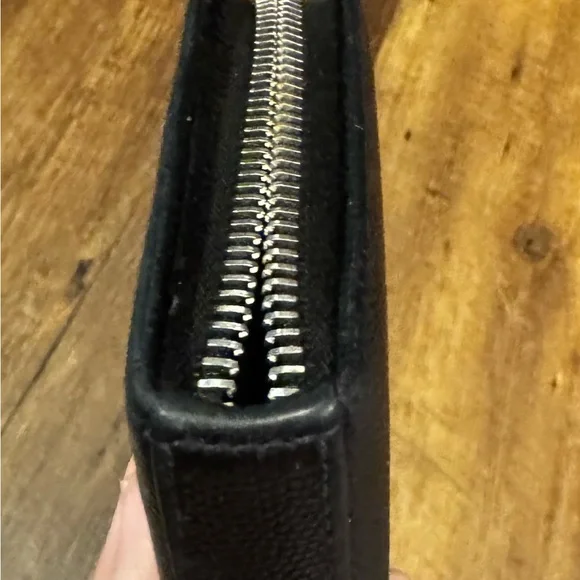 Saint Laurent Black Pebbled Leather Long Zippy Wallet - Full Inclusion - Picture 7 of 14
